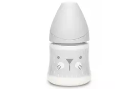 Бутылочка для кормления Suavinex Уютные истории с круглой соской медленный поток, 150 мл сера (306672) - Фото