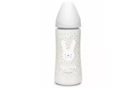 Пляшка для годування Suavinex Hygge Затишні історії, 360 мл, сірий зайчик (306693) - Фото