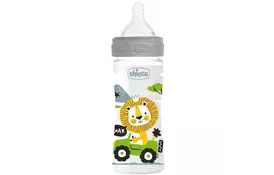 Пляшка для годування Chicco пластикова Well-Being Physio Colors з силик. соскою 2м + 250 (28623.30) - Фото