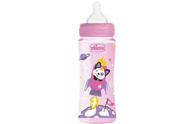 Пляшка для годування Chicco пластикова Well-being Physio Colors з силик. соскою 4м + 330 (28637.10) - Фото