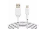 Дата кабель USB 2.0 AM to Type-C 3.0m BRAIDED white Belkin (CAB002BT3MWH)