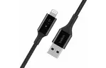 Дата кабель USB 2.0 AM to Lightning 1.2m Smart LED black Belkin (CAA007BT04BK)