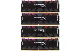 Модуль памяти для компьютера DDR4 128GB (4x32GB) 3600 MHz HyperX Predator RGB Kingston (HX436C18PB3AK4/128) - Фото