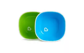 Набір дитячого посуду Munchkin Splash Bowls тарілок 2 шт Зелена і блакитна (46725.01) - Фото
