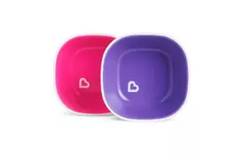 Набір дитячого посуду Munchkin Splash Bowls тарілок 2 шт Рожева і фіолетова (46725.02) - Фото