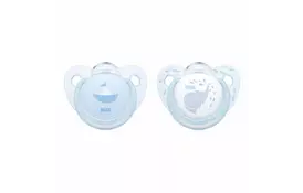 Пустышка NUK для сна Baby Blue 0-6 мес 2 шт Голубая (3952947) - Фото