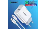 Зарядное устройство UGREEN CD137 Type-C PD 18W Charger (White) (60450)