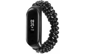 Ремешок для фитнес браслета XoKo Decorative для Xiaomi Mi Band 3/4 Black (XK-XM-NG-Black) - Фото