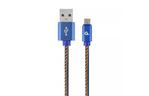 Дата кабель USB 2.0 AM to Micro 5P 1.0m corner Cablexpert (CC-USB2J-AMmBML-1M-BL)