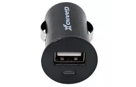 Зарядное устройство Grand-X 12-24V, 1*USB 5V/1A + cable 2,1А, Cu, Micro USB (CH01BM) - Фото