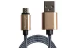 Дата кабель USB 2.0 AM to Micro 5P 1.0m Grey/Gold Grand-X (FM01GG)