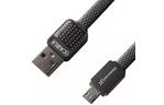 Дата кабель USB 2.0 AM to Micro 5P 1.0m Grey, Flat Grand-X (FLM01)