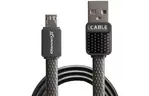 Дата кабель USB 2.0 AM to Micro 5P 1.0m Grey, Flat Grand-X (FLM01)