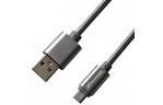 Дата кабель USB 2.0 AM to Micro 5P 1.0m Grey/Grey Grand-X (FM01GGR)