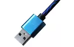 Дата кабель USB 2.0 AM to Micro 5P 1.0m Cu, 1.5A, Blue/Black Grand-X (FM05BLB)
