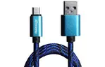 Дата кабель USB 2.0 AM to Micro 5P 1.0m Cu, 1.5A, Blue/Black Grand-X (FM05BLB)