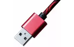 Дата кабель USB 2.0 AM to Micro 5P 1.0m Cu, 1.5A, Red/Black Grand-X (FM05RB)