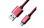 Дата кабель USB 2.0 AM to Micro 5P 1.0m Cu, 1.5A, Red/Black Grand-X (FM05RB)