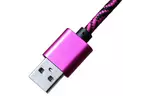 Дата кабель USB 2.0 AM to Micro 5P 1.0m Cu, 1.5A, Rose/Black Grand-X (FM05RSB)
