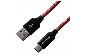 Дата кабель USB 2.0 AM to Type-C 1.0m Red/Black Grand-X (FC06RB) - Фото