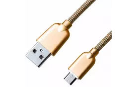 Дата кабель USB 2.0 AM to Micro 5P 1.0m 1.5A, Gold Grand-X (MM02G) - Фото