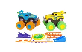 Машина Trix Trux набор 2 машинки с трассой синяя и желтая (JLT-AS332BY) - Фото