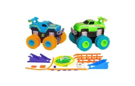 Машина Trix Trux набор 2 машинки с трассой синяя и зеленая (JLT-AS332BG) - Фото