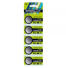 Батарейка ERGOLUX CR-2025 Lithium * 5 (CR2025-BP5)