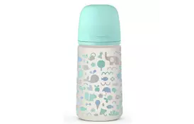 Пляшка для годування Suavinex Memories Історії малюків 270 мл, соска повільний потік зелен (307117) - Фото