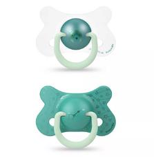 Пустышка Suavinex Зеленый медвежонок 4-18 мес 2 шт. ночная (307008)