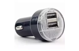 Зарядний пристрій EnerGenie USB 2.1A black (EG-U2C2A-CAR-02) - Фото