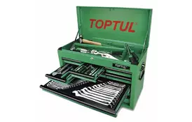 Набір інструментів TOPTUL в інструментальному ящику 9 секцій 186ед. (GCBZ186A) - Фото
