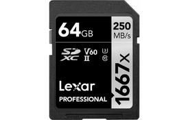 Карта памяти Lexar 64GB SDHC class 10 UHS-II 1667x (LSD64GCB1667) - Фото