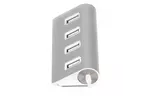 Концентратор Maxxter USB 2.0 Type-A 4 ports silver (HU2A-4P-01)