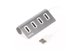 Концентратор Maxxter USB 2.0 Type-A 4 ports silver (HU2A-4P-01) - Фото