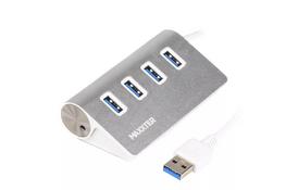 Концентратор Maxxter USB 3.0 Type-A 4 ports silver (HU3A-4P-01) - Фото