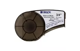 Стрічка для принтера етикеток Brady, що розчиняються, стрічка 19.05mm/6.4m, чорний на білому (M21-750-403) - Фото