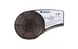 Лента для принтера этикеток Brady винил, 12.7mm/6.4m. Белый на коричневом (M21-500-595-BR) - Фото