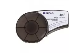 Лента для принтера этикеток Brady винил, 19.05mm/6.4m. Белый на коричневом (M21-750-595-BR) - Фото
