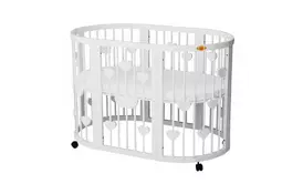 Кроватка Ingvart SMART BED OVAL с сердечками белый (2349003) - Фото