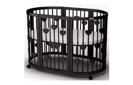 Кроватка Ingvart SMART BED OVAL с сердечками, венге (2341401) - Фото