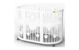 Ліжечко Ingvart SMART BED OVAL із зірочками білий (2359003) - Фото