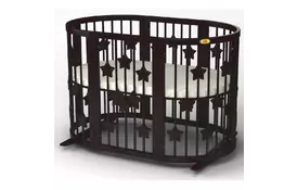 Ліжечко Ingvart SMART BED OVAL із зірочками венге (2351401) - Фото