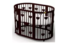 Кроватка Ingvart SMART BED ROUND с сердечками венге (1341401) - Фото