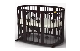 Кроватка Ingvart SMART BED ROUND со звездочками венге (1351401) - Фото