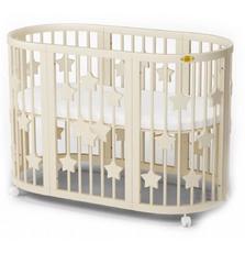 Кроватка Ingvart SMART BED ROUND со звездочками сл. кость (1351015)