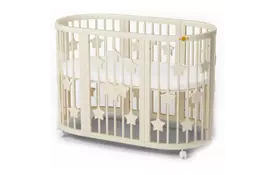 Кроватка Ingvart SMART BED ROUND со звездочками сл. кость (1351015) - Фото