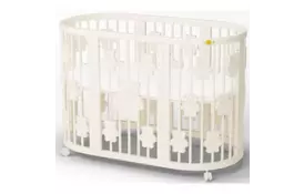 Кроватка Ingvart SMART BED OVAL с мишками молочный (2369001) - Фото