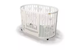 Кроватка Ingvart Smartbed Plus с коронами молочный (1379001) - Фото