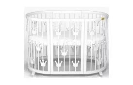 Кроватка Ingvart Smartbed с коронами белый (1379003) - Фото